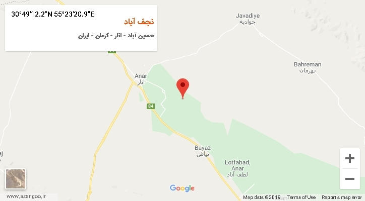 روستای نجف آباد بر روی نقشه