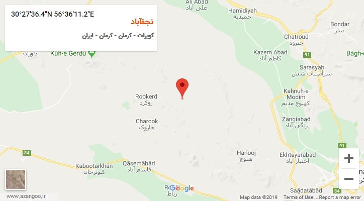 روستای نجفآباد بر روی نقشه