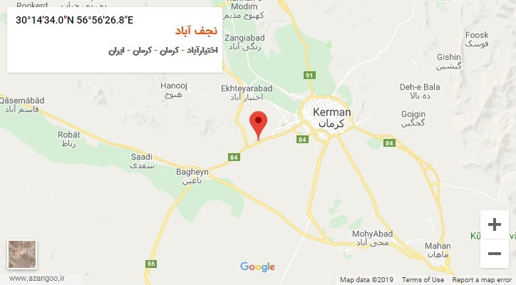 روستای نجف آباد بر روی نقشه