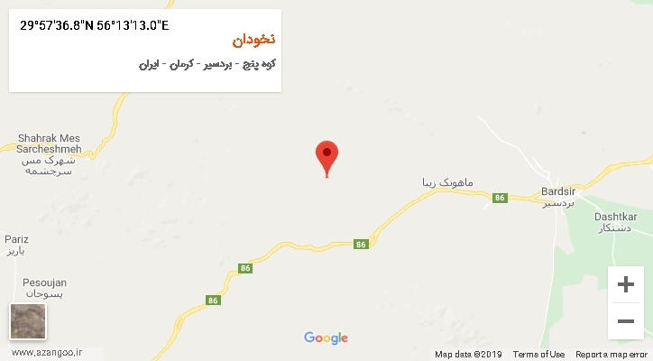 روستای نخودان بر روی نقشه