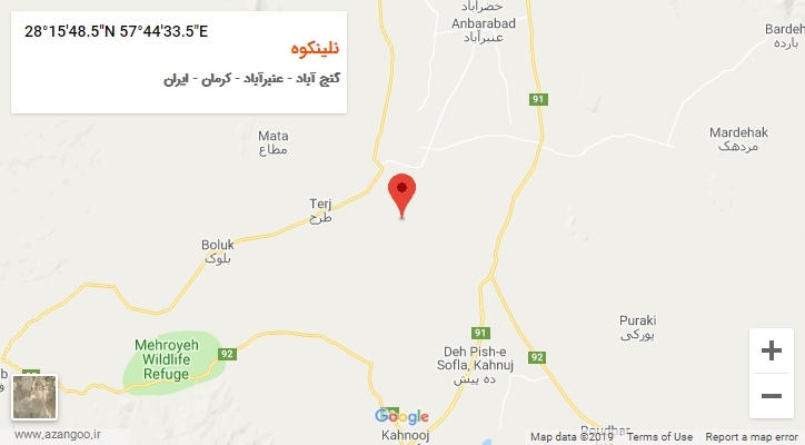 روستای نلینکوه بر روی نقشه