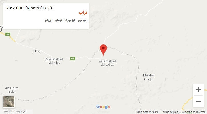 روستای نراب بر روی نقشه