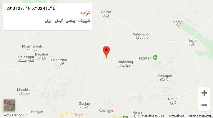 روستای نراب بر روی نقشه