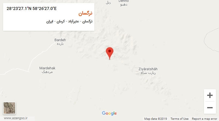 روستای نرگسان بر روی نقشه