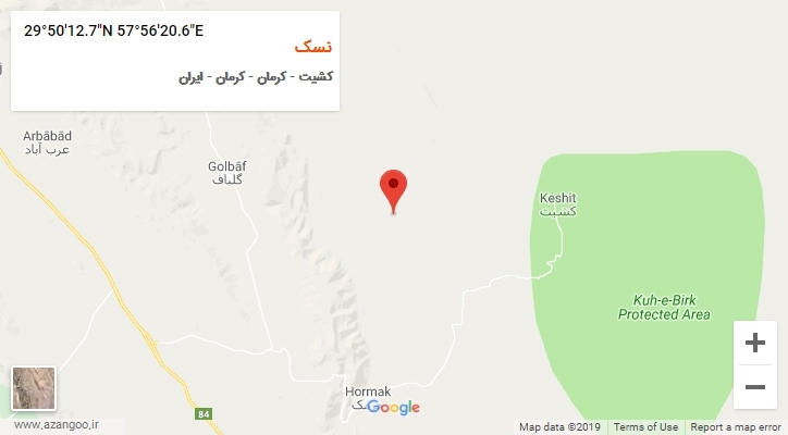 روستای نسک بر روی نقشه