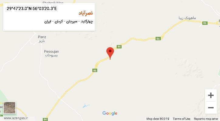 روستای نصرآباد بر روی نقشه