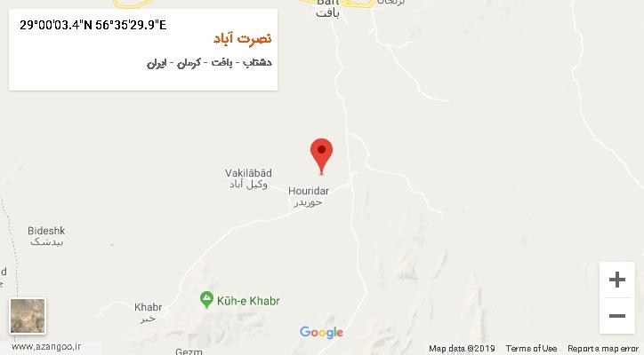 روستای نصرت آباد بر روی نقشه