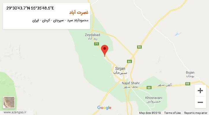 روستای نصرت آباد بر روی نقشه