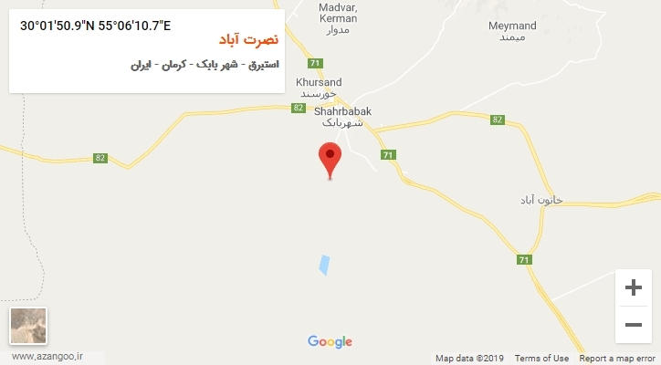 روستای نصرت آباد بر روی نقشه