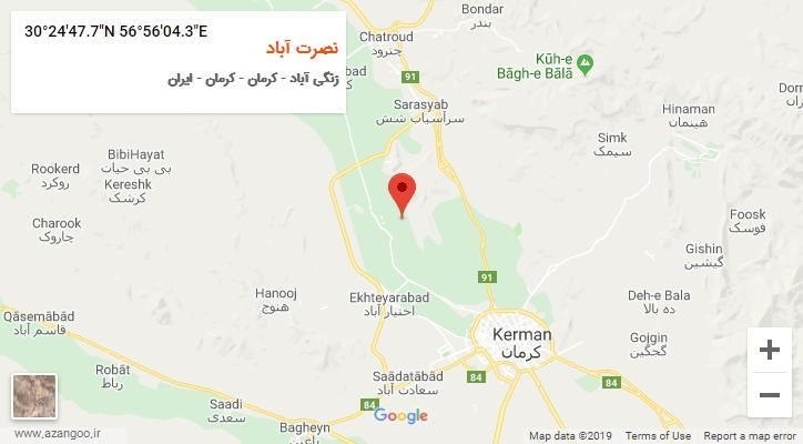 روستای نصرت آباد بر روی نقشه