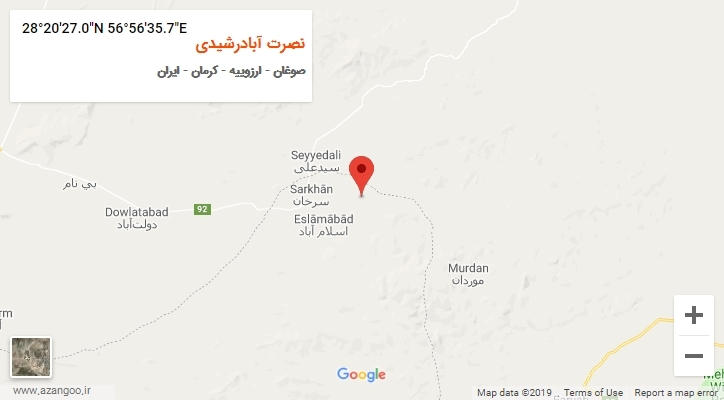 روستای نصرت آبادرشیدی بر روی نقشه
