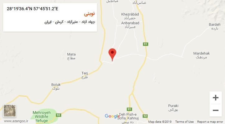 روستای نوبنی بر روی نقشه