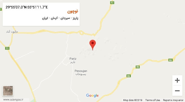 روستای نوچون بر روی نقشه
