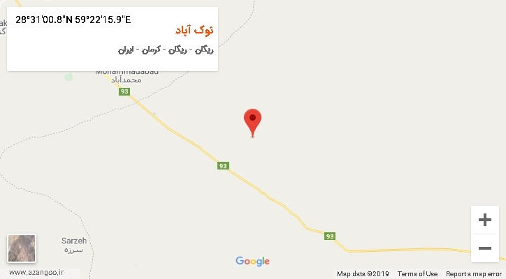روستای نوک آباد بر روی نقشه