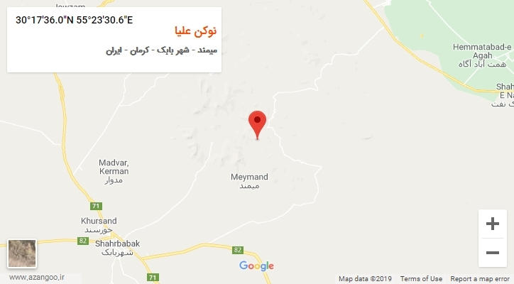 روستای نوکن علیا بر روی نقشه