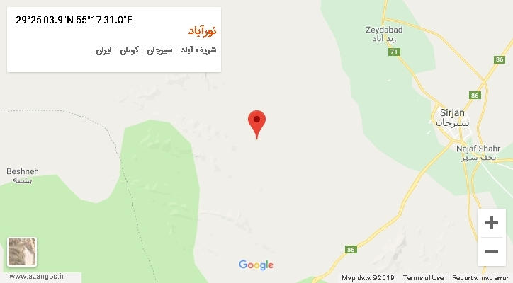 روستای نورآباد بر روی نقشه