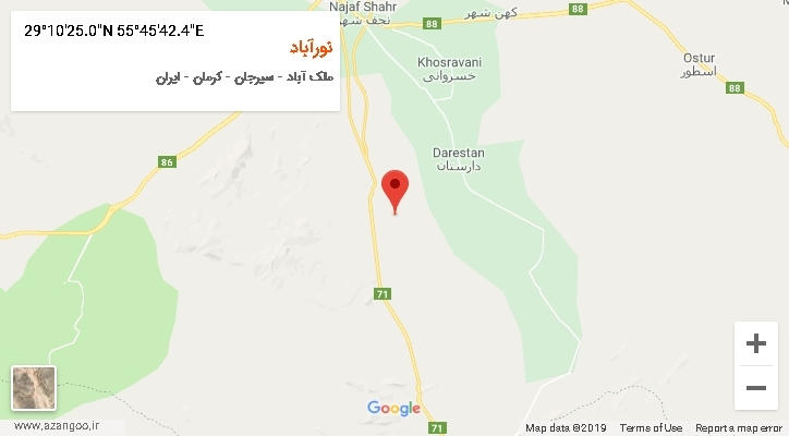 روستای نورآباد بر روی نقشه