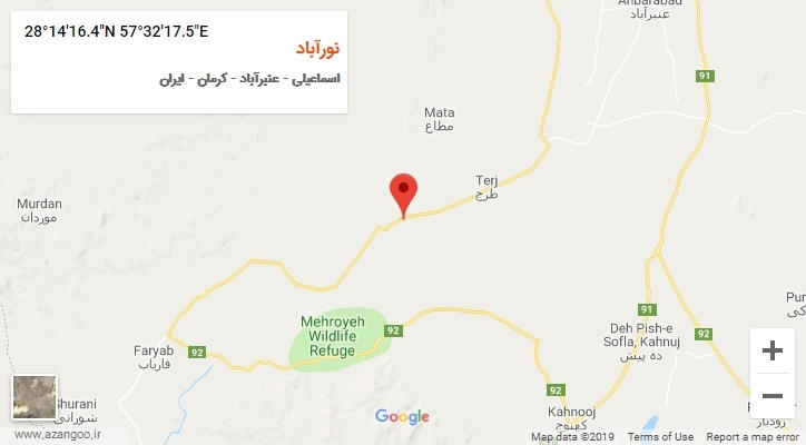 روستای نورآباد بر روی نقشه