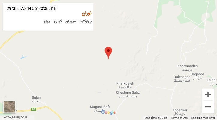 روستای نوران بر روی نقشه
