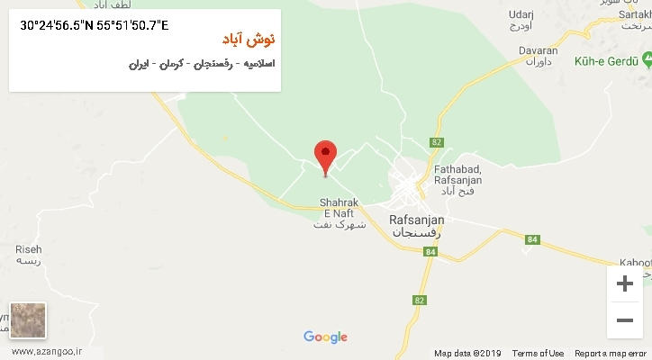 روستای نوش آباد بر روی نقشه