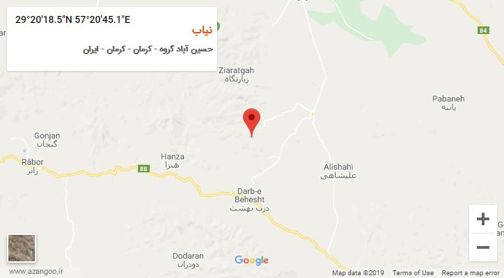 روستای نیاب بر روی نقشه