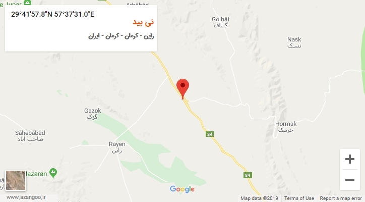 روستای نی بید بر روی نقشه