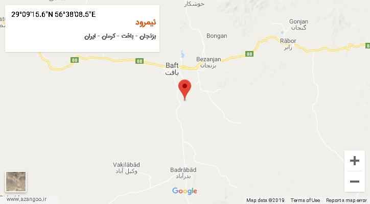 روستای نیمرود بر روی نقشه