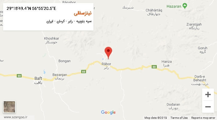 روستای نینزسفلی بر روی نقشه