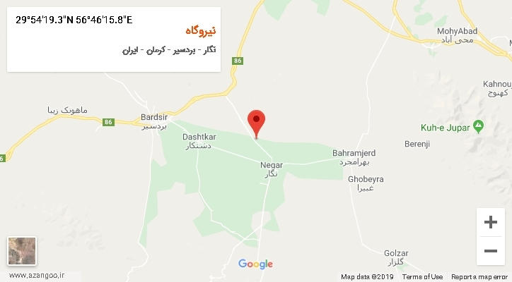 روستای نیروگاه بر روی نقشه