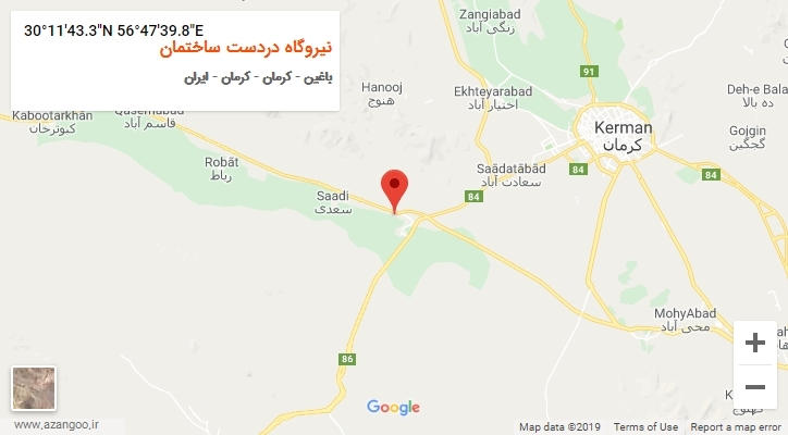 روستای نیروگاه دردست ساختمان بر روی نقشه