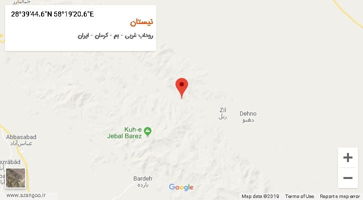 روستای نیستان بر روی نقشه