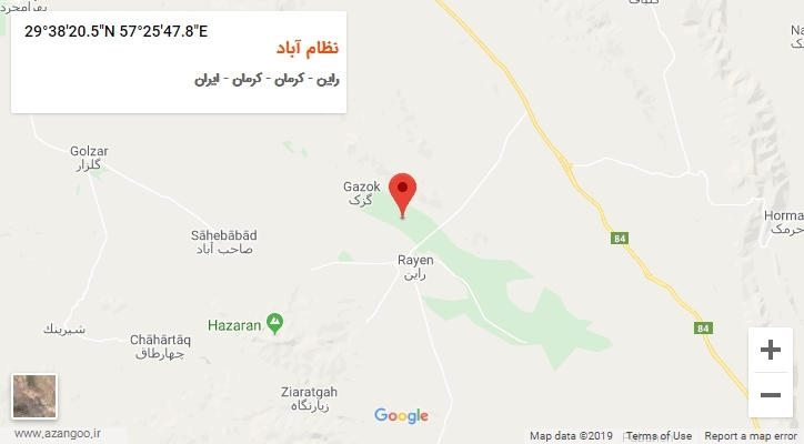 روستای نظام آباد بر روی نقشه