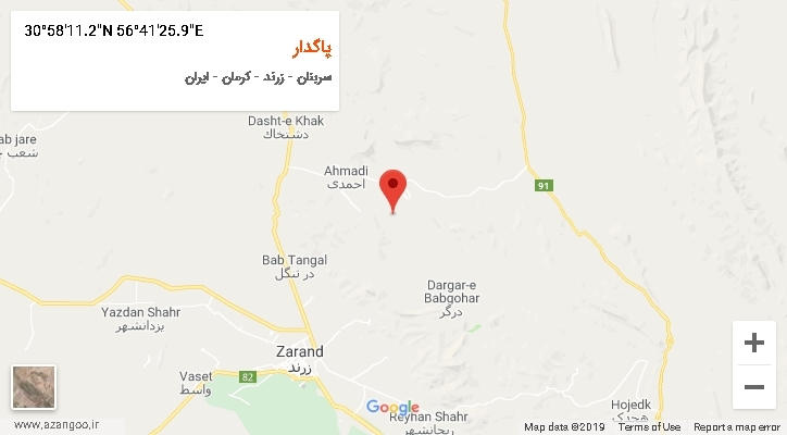 روستای پاگدار بر روی نقشه