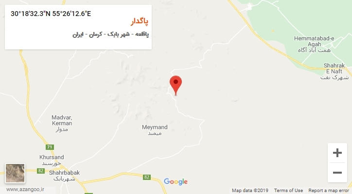 روستای پاگدار بر روی نقشه