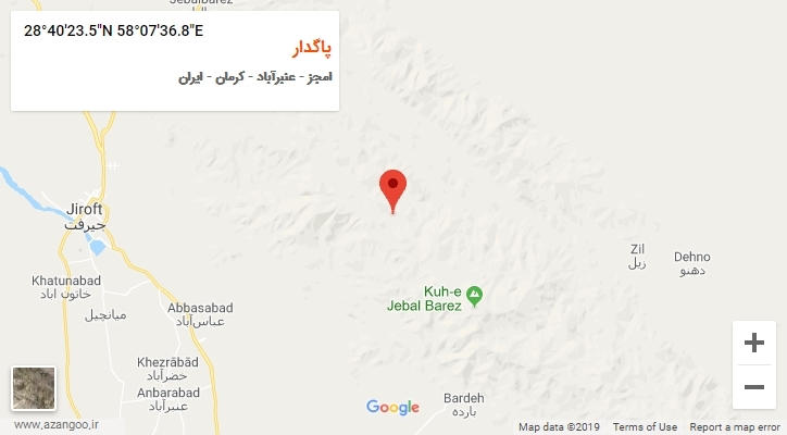 روستای پاگدار بر روی نقشه