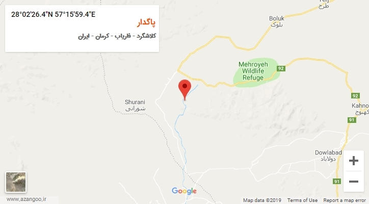 روستای پاگدار بر روی نقشه