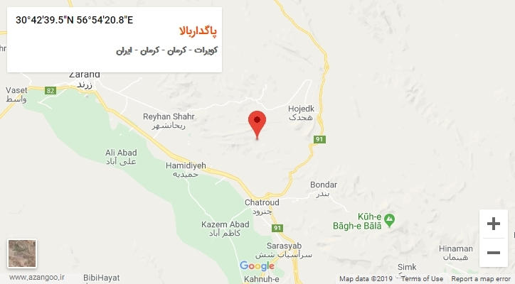 روستای پاگداربالا بر روی نقشه