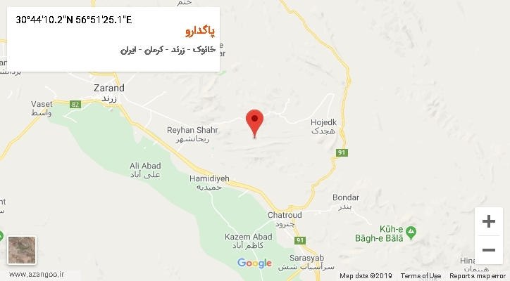 روستای پاگدارو بر روی نقشه