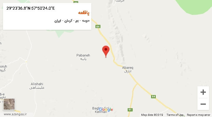 روستای پاقلعه بر روی نقشه