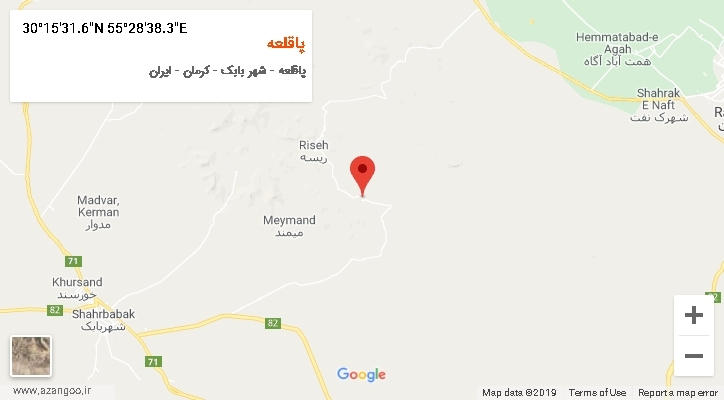روستای پاقلعه بر روی نقشه