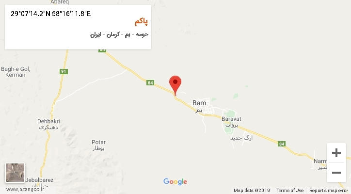 روستای پاکم بر روی نقشه