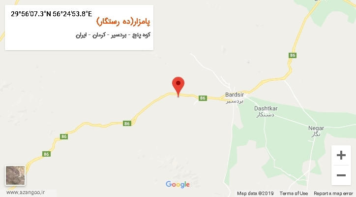 روستای پامزار(ده رستگار) بر روی نقشه