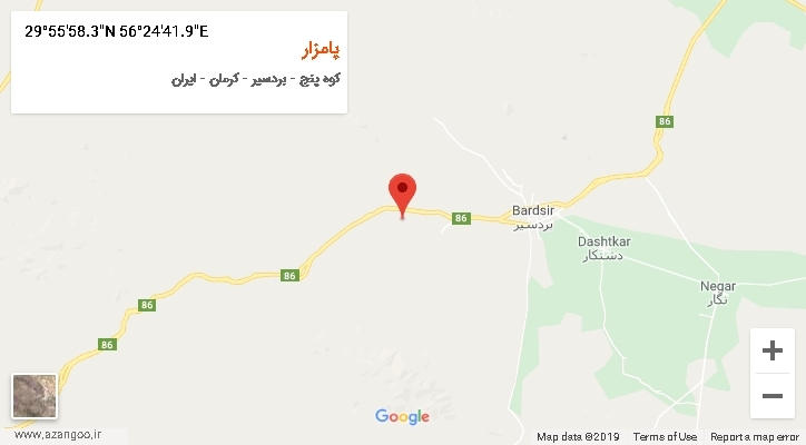 روستای پامزار بر روی نقشه