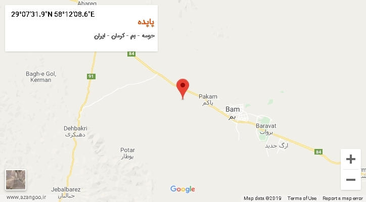 روستای پاپده بر روی نقشه