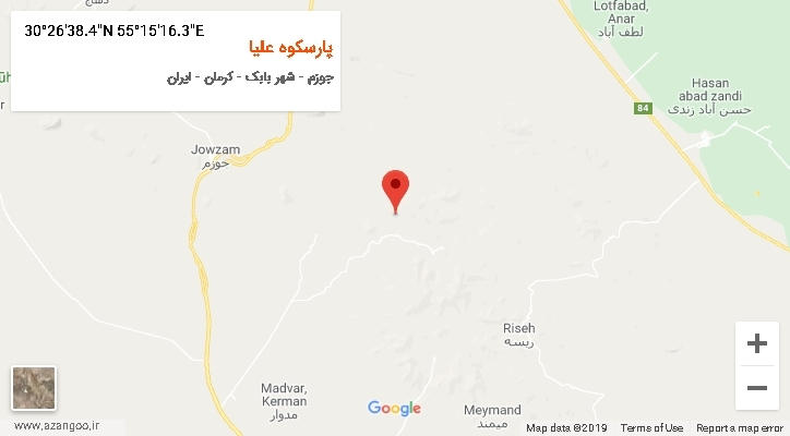 روستای پارسکوه علیا بر روی نقشه
