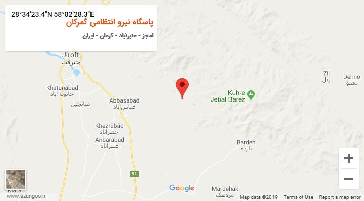 روستای پاسگاه نیرو انتظامی گمرکان بر روی نقشه