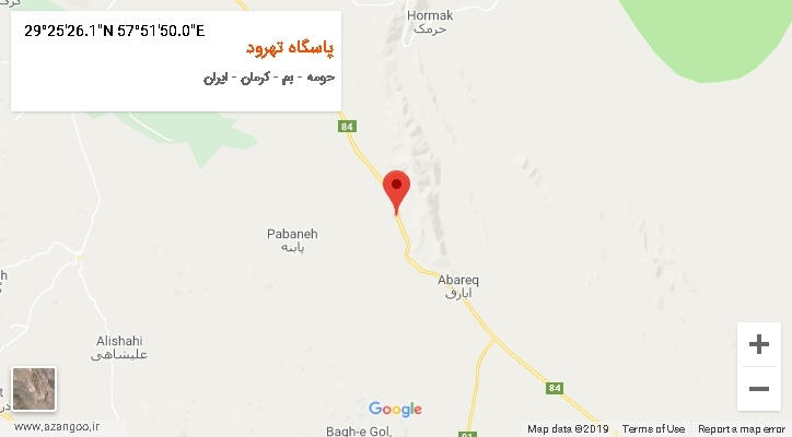 روستای پاسگاه تهرود بر روی نقشه