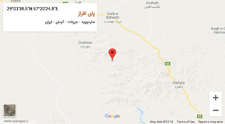 روستای پای افراز بر روی نقشه