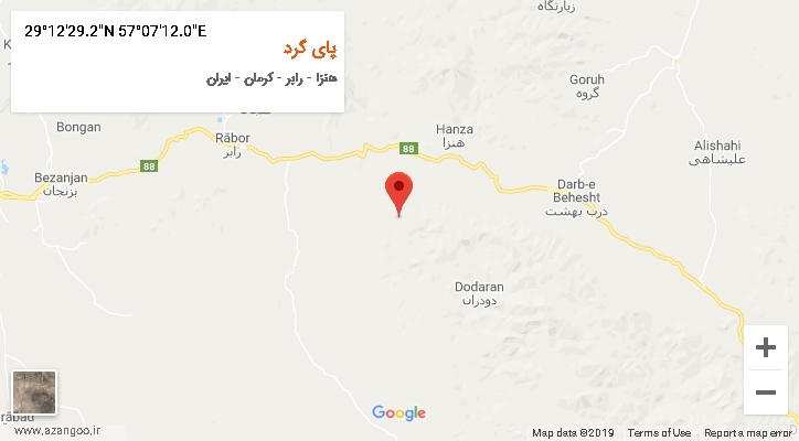 روستای پای گرد بر روی نقشه