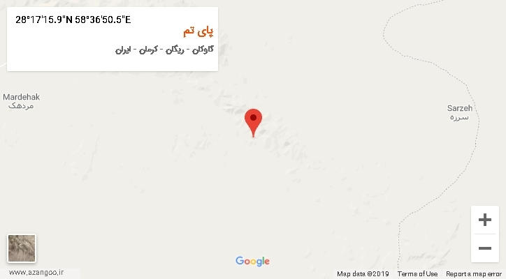 روستای پای تم بر روی نقشه